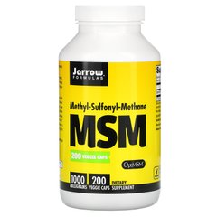 МСМ (метилсульфонілметан), MSM, Jarrow Formulas, 1000 мг, 200 капсул