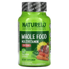 Мультивітаміни з цільної їжі для підлітків, NATURELO, 60 вегетаріанських капсул