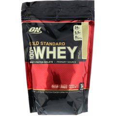 Сироватковий протеїн ізолят Optimum Nutrition (100% Whey Gold Standard) 454 г зі смаком ванільного морозива