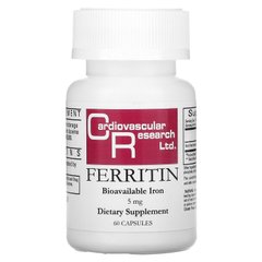 Ферритин, Cardiovascular Research Ltd, 5 мг, 60 капсул