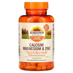 Кальций магний и цинк Sundown Naturals (Calcium Magnesium & Zinc) 100 капсул купить в Киеве и Украине