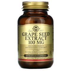Экстракт виноградных косточек Solgar (Grape Seed Extract) 100 мг 60 капсул купить в Киеве и Украине