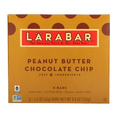 Батончики з шоколадом і арахісовим маслом Larabar (Peanut Butter) 5 бат.