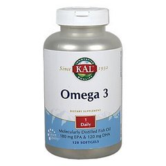 Омега-3, Omega 3 Fish 180/120, Kal, 1000 мг, 120 гелевых капсул купить в Киеве и Украине