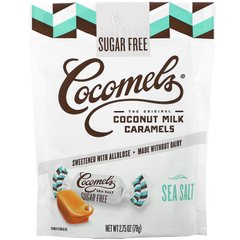 Cocomels, карамель з кокосового молока з морською сіллю, без цукру, 78 г (2,75 унції)