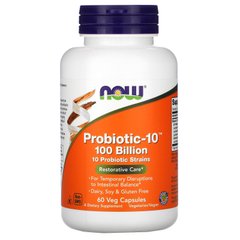 Пробіотики Now Foods (Probiotic-10) 100 ммлрд 60 вегетаріанських капсул
