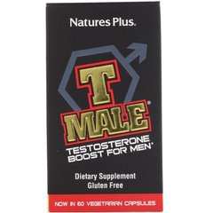 T Male, стимулятор тестостерона для мужчин, Nature's Plus, 60 капсул купить в Киеве и Украине
