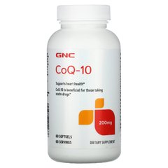 GNC, CoQ-10, 200 мг, 60 м'яких таблеток