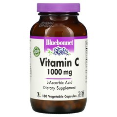 Витамин C, Bluebonnet Nutrition, 1000 мг, 180 растительных капсул купить в Киеве и Украине