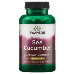 Морський огірок, Sea Cucumber, Swanson, 500 мг, 100 капсул