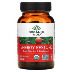 Organic India, Energy Restore, щоденна витривалість та стійкість, 90 вегетаріанських капсул