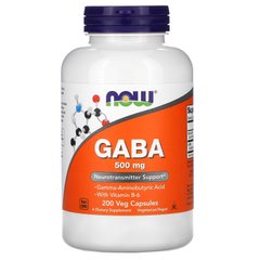 ГАМК гамма-аминомасляная кислота Now Foods (GABA) 500 мг 200 капсул купить в Киеве и Украине