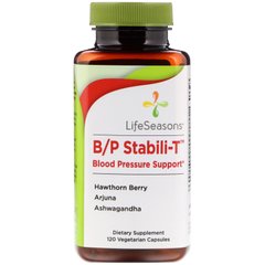 Вітаміни для підтримки при кров'яному тиску LifeSeasons (B/P Stabili-T Blood Pressure Support) 120 вегетаріанських капсул