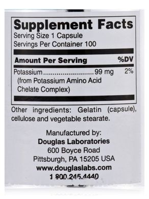 Калій Хелат Douglas Laboratories (Potassium Chelated) 99 мг 100 капсул