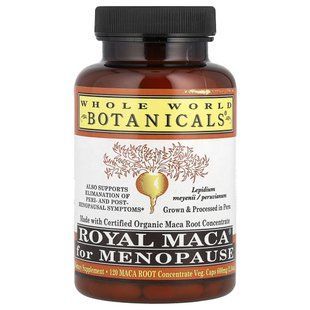 Королевская мака для менопаузы, Whole World Botanicals, 500 мг, 120 растительных капсул купить в Киеве и Украине