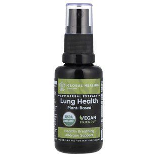 Global Healing, Raw Herbal Extract, Lung Health, 1 fl oz (29.6 ml) купить в Киеве и Украине