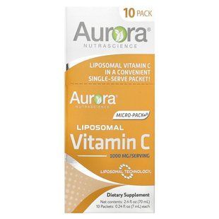 Aurora Nutrascience, Micro-Pack+&reg;, Liposomal Vitamin C, 10 Packets, 0.24 fl oz (7 ml) Each купить в Киеве и Украине