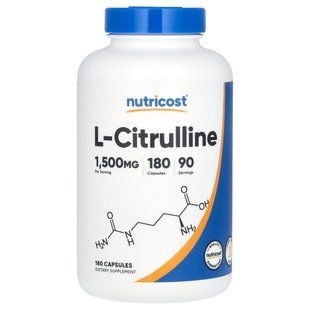 Nutricost, L- Citrulline, 1,500 mg, 180 Capsules (750 mg per Capsule) купить в Киеве и Украине
