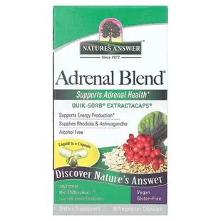 Здоровье надпочечников, Adrenal Blend, Nature's Answer, 90 вегетарианских капсул купить в Киеве и Украине