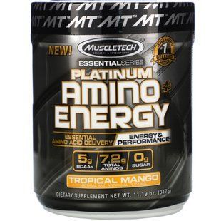 Complex of Amino Acids Muscletech (Platinum Amino Plus Energy) 317 g with Tropical Mango Flavor