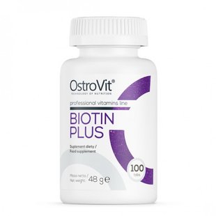 Биотин плюс OstroVit (BIOTIN PLUS) 100 таблеток купить в Киеве и Украине