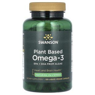 Рослинни омега-3 Swanson (Plant-Based Omega-3) 120 жидких растительных капсул купить в Киеве и Украине