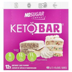 No Sugar Company, Keto Bar&trade;, Birthday Cake, 12 Bars, 40 g Each купить в Киеве и Украине