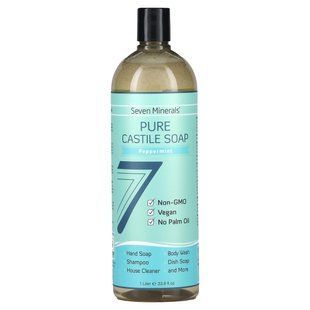 Seven Minerals, Pure Castile Soap, Peppermint, 33.8 fl oz (1 l) купить в Киеве и Украине