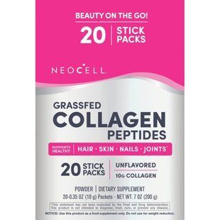 Колагенові пептиди, Super Collagen Peptides, Neocell, без смаку, 20 стиків, по 10 г кожен