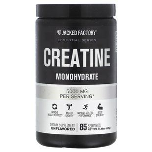 Jacked Factory, Essential Series, Creatine Monohydrate, Unflavored, 14.99 oz (425 g) купить в Киеве и Украине