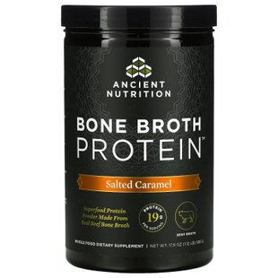 Белок костного бульона, соленая карамель, Bone Broth Protein, Salted Caramel, Dr. Axe / Ancient Nutrition, 540 г купить в Киеве и Украине