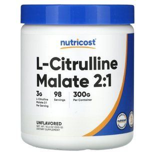 Nutricost, L-Citrulline Malate 2:1, Unflavored, 10.6 oz (300 g) купить в Киеве и Украине