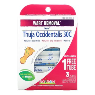 Туя западная 30С Boiron (Thuja Occidentalis 30C Wart Removal) 3 пробирки по 80 гранул купить в Киеве и Украине