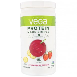 Протеин, клубника и банан, Protein Made Simple, Vega, 263 г купить в Киеве и Украине