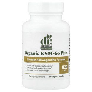 Органічна ашваганда KSM-66 Plus Dr. Murray's (Organic KSM-66 Plus) 60 веганських капсул