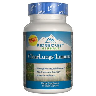 Иммуностимулирующий комплекс для поддержки легких RidgeCrest Herbals (Herbals Clear Lungs Immune) 60 гелевых капсул купить в Киеве и Украине