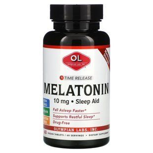 Мелатонин с отсроченным высвобождением Olympian Labs Inc. (Melatonin) 10 мг 60 таблеток купить в Киеве и Украине