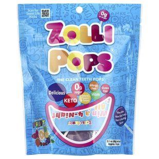 The Clean Teeth Pops, strawberry, orange, raspberry, cherry, grape, pineapple, approximately, Zollipops, 15 lollipops ZolliPops, 3.1 ounces