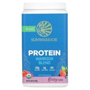 Органический протеин растительного происхождения Warrior Blend Protein,ягоды, Sunwarrior, 1.65 фт. (750 г) купить в Киеве и Украине