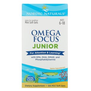 Омега 3 для подростков Nordic Naturals (Omega Focus Junior) 120 мягких капсул купить в Киеве и Украине