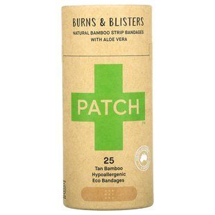 Patch, Бинты в полоску из натурального бамбука с алоэ вера, ожоги и волдыри, загар, 25 эко-бинтов купить в Киеве и Украине