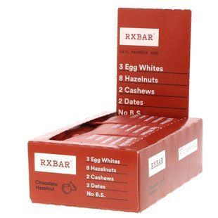 Protein bar, chocolate with hazelnuts, RXBAR, 12 bars of 1.83 oz (52 g).