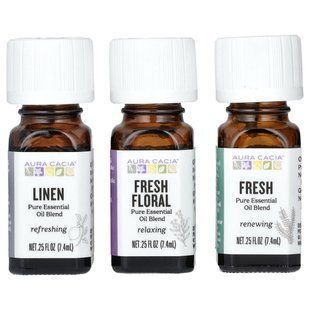 Aura Cacia, Fresh Home, Pure Essential Oil Blends, 3 Bottles, 0.25 fl oz (7.4 ml) Each купить в Киеве и Украине