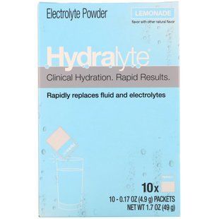 Clinical Moisturizing, Electrolyte Powder, Lemonade, 10 packets of 0.17 ounces (4.9 g) each