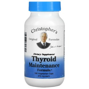 Профилактика для щитовидной железы Christopher's Original Formulas (Thyroid Maintenance) 475 мг 100 капсул купить в Киеве и Украине