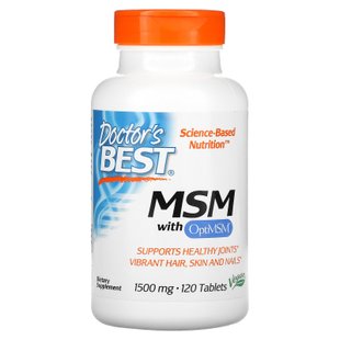 Метилсульфонилметан МСМ Doctor's Best (MSM with OptiMSM) 1500 мг 120 таблеток купить в Киеве и Украине