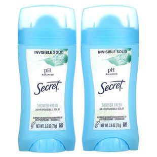 pH сбалансированный антиперспирант / дезодорант невидимый Secret (pH Balanced Antiperspirant/Deodorant Invisible Solid Shower Fresh Twin Pack) 2 шт по 73 г купить в Киеве и Украине