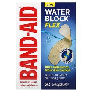 Band Aid, Adhesive Bandages, Water Block, Flex, 20 Bandages купить в Киеве и Украине