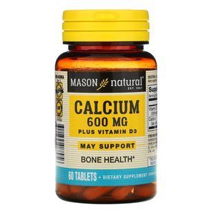 Кальций+витамин D3 Mason Natural (Calcium with vitamin D3) 600 мг 60 таблеток купить в Киеве и Украине