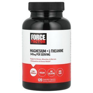 Force Factor, Magnesium + L-Theanine, 120 Vegetable Capsules купить в Киеве и Украине